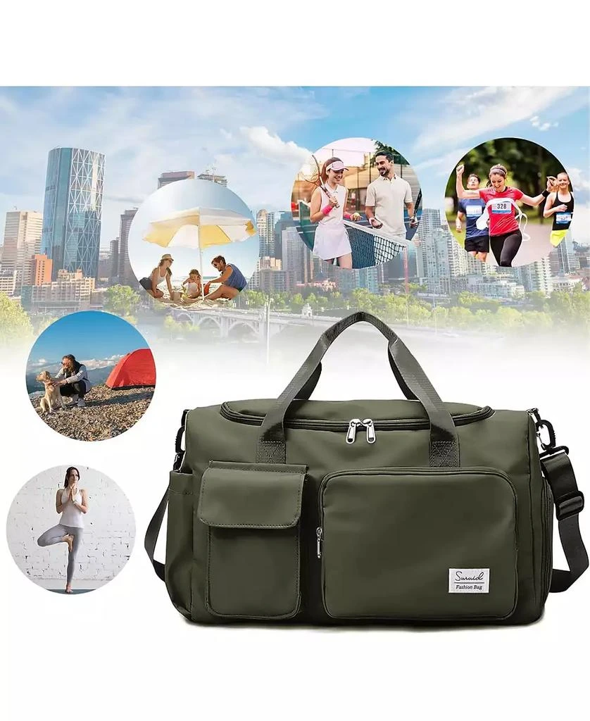 Urtala Travel Duffel Bag with Shoes Compartment Sports Gym Bag with Dry Wet Separated Pocket for Men and Women Overnight Bag Weekender Bag Training Handbag 6