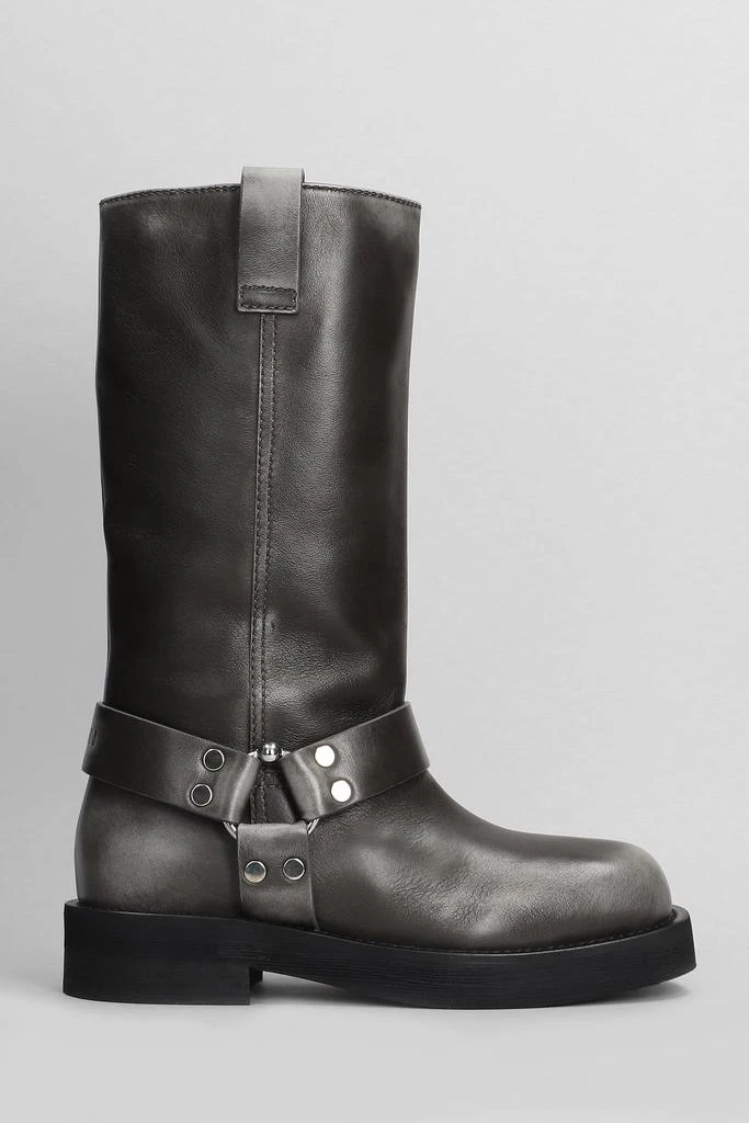 3JUIN Demi 020 Low Heels Boots In Black Leather 1