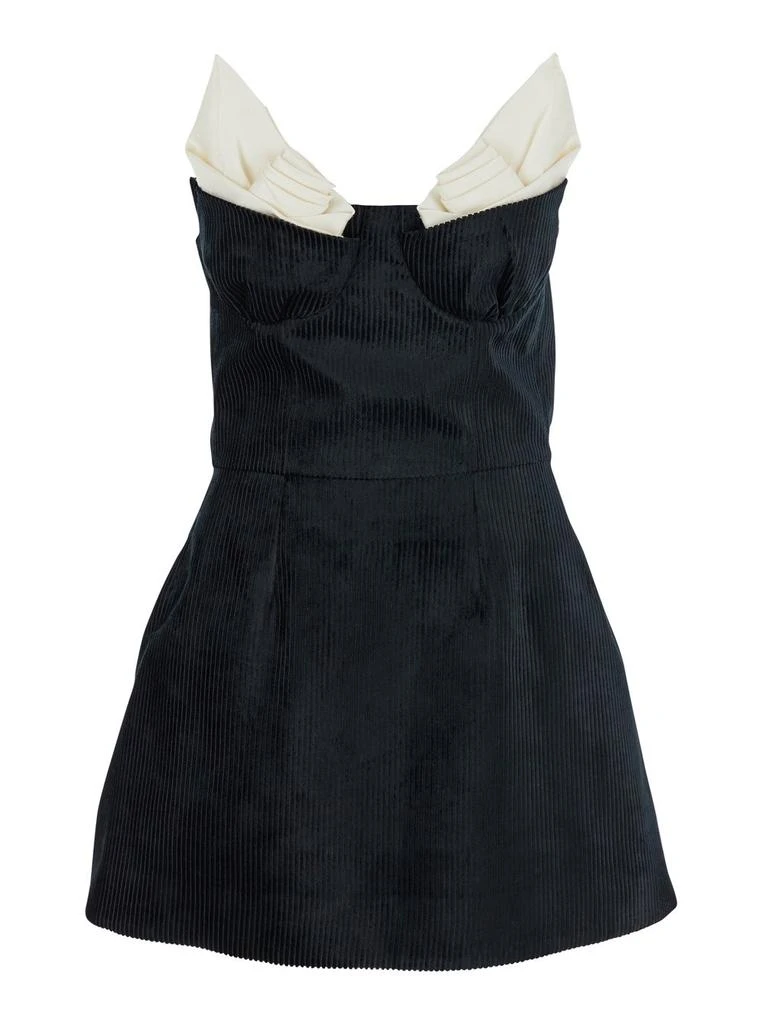 Shushu/Tong SHUSHU/TONG Bustier Velvet Effect Dress 1