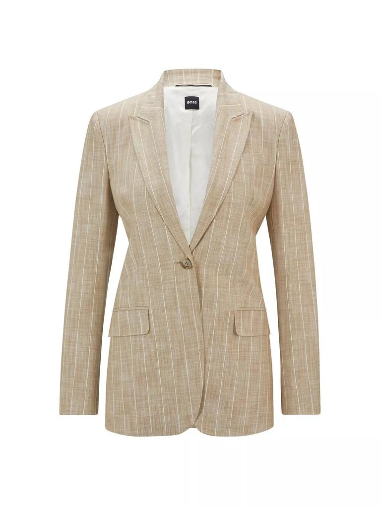 Hugo Boss Regular-Fit Jacket in Pinstripe Material with Signature Lining 2