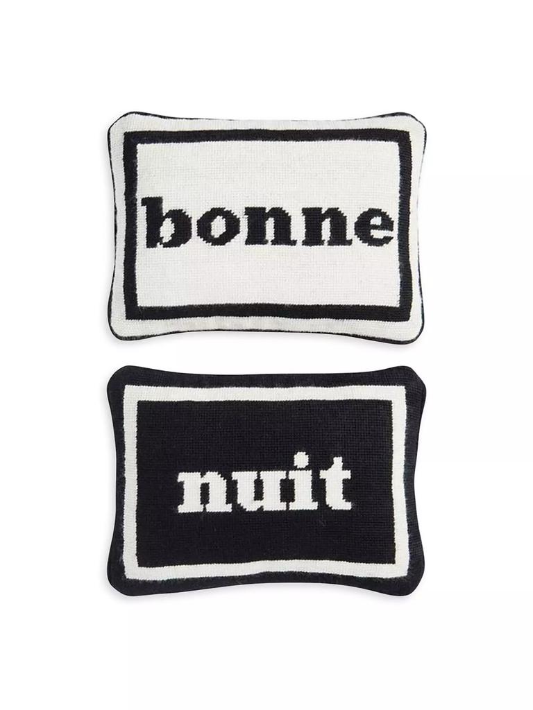 Jonathan Adler Bonne Nuit 2-Piece Needlepoint Pillow Set