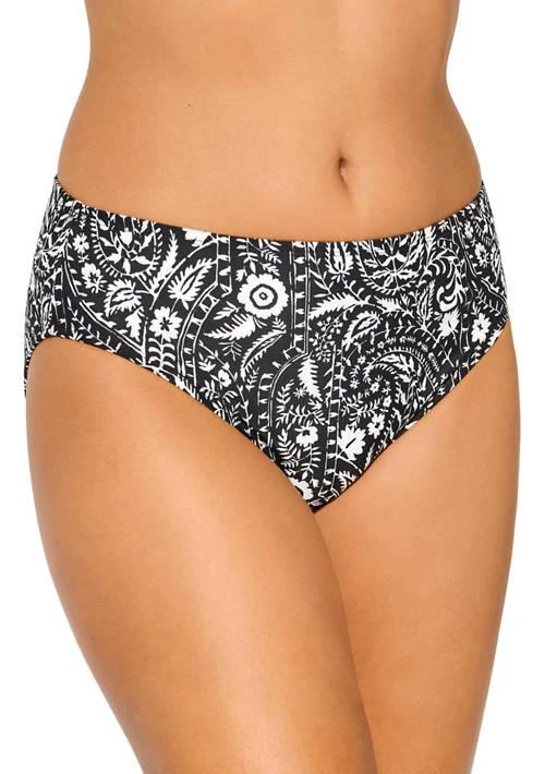 Crown & Ivy™ Ivy Fresh Paisley Tummy Control High Waisted Swim Bottoms 1