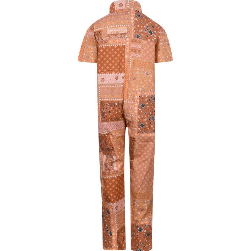 Munster Patchwork paisley print jumpsuit in brown