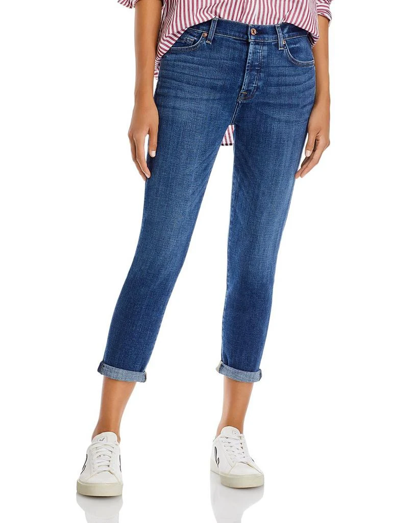 7 For All Mankind Josefina High Rise Cropped Boyfriend Jeans in Broken Twill Vanity 1