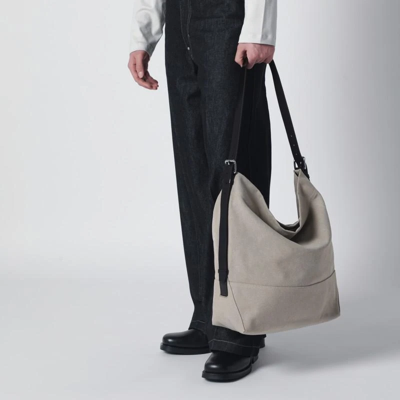 Lemaire Beige belted tote bag in cotton canvas 2