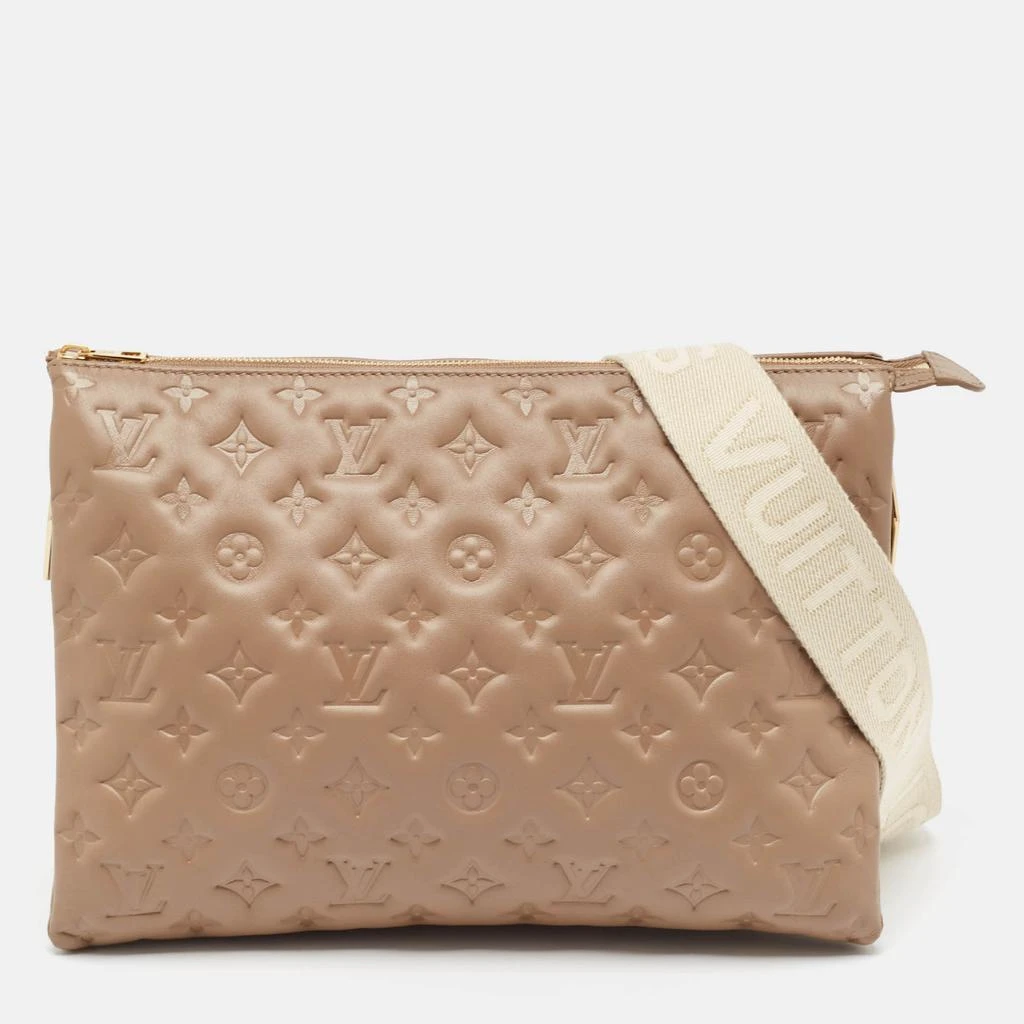 Louis Vuitton Louis Vuitton Taupe Monogram Puffy Leather Coussin MM Bag 1