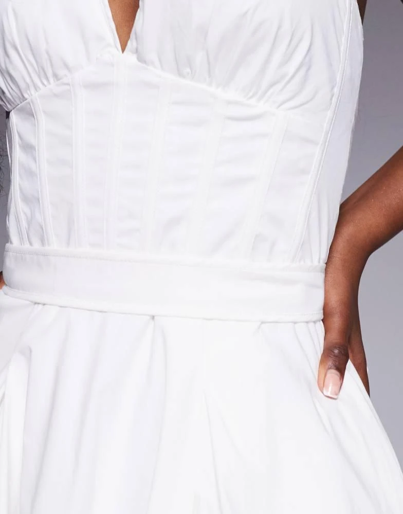 House of CB House of CB Allena cotton halter midi sundress in white -  Dresses & Skirts - Free Shipping