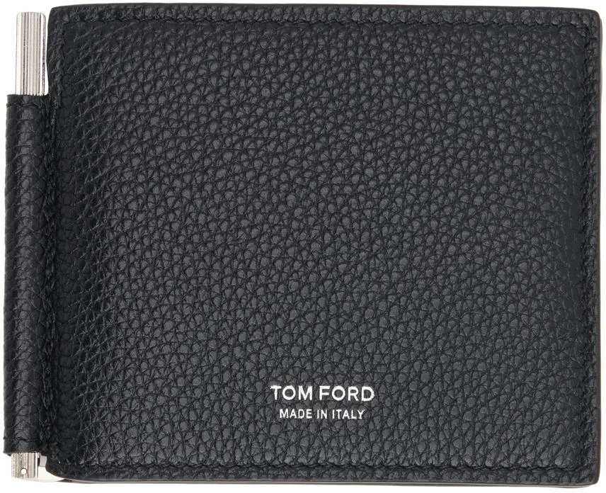 Tom Ford Black Soft Grain Leather Money Clip Wallet 1