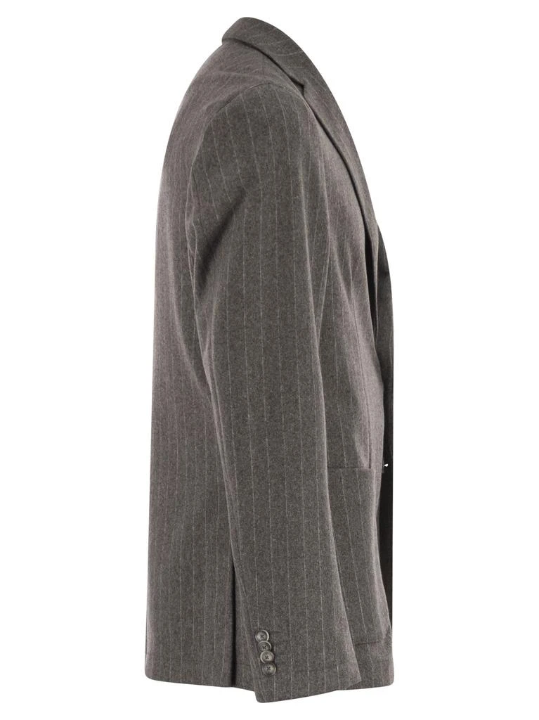 Hugo Boss Slim-Fit Blazer In Stretch Striped Flannel 3