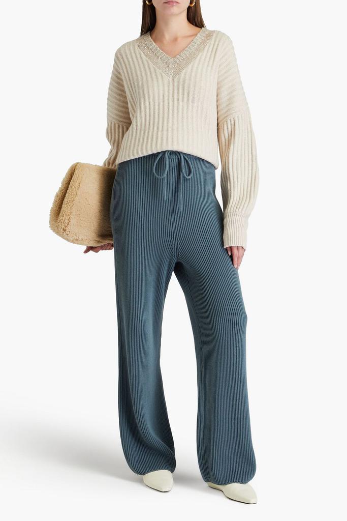 Le 17 Septembre Ribbed cotton wide-leg pants