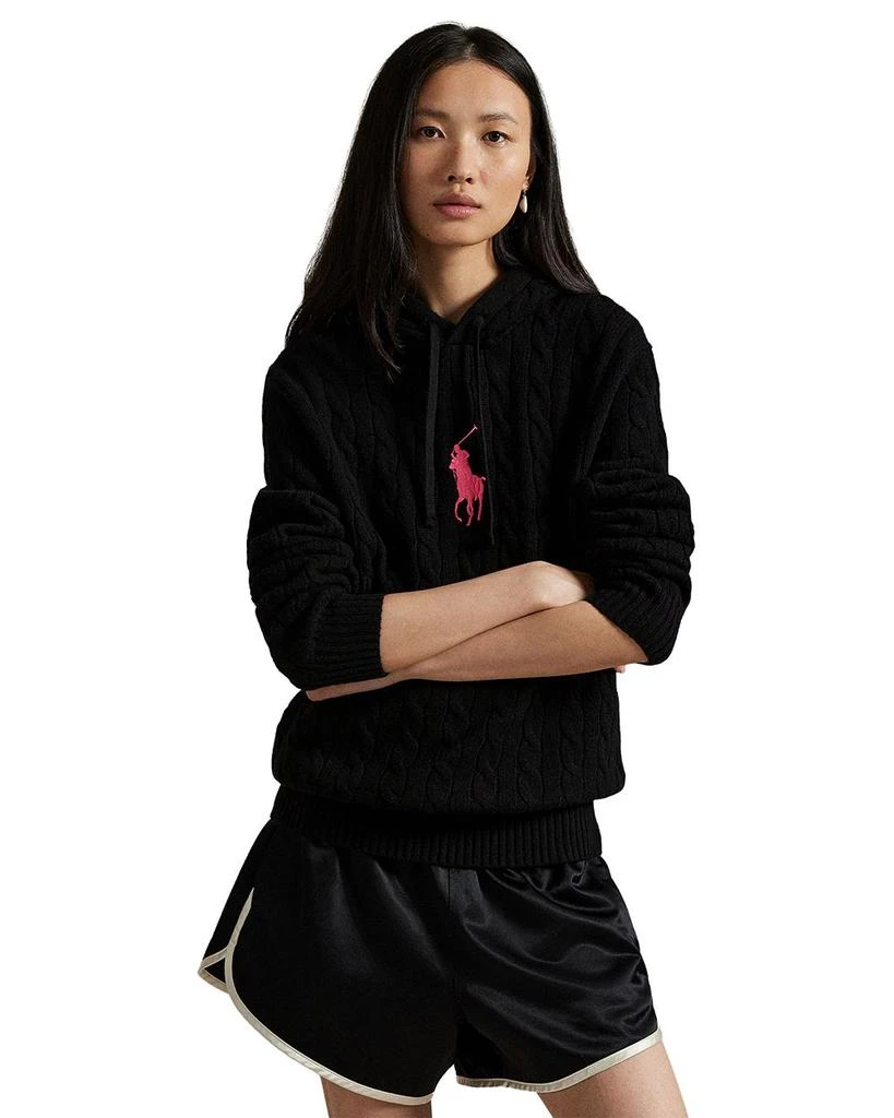 Ralph Lauren Unisex Pink Pony Cable Knit Hoodie 2