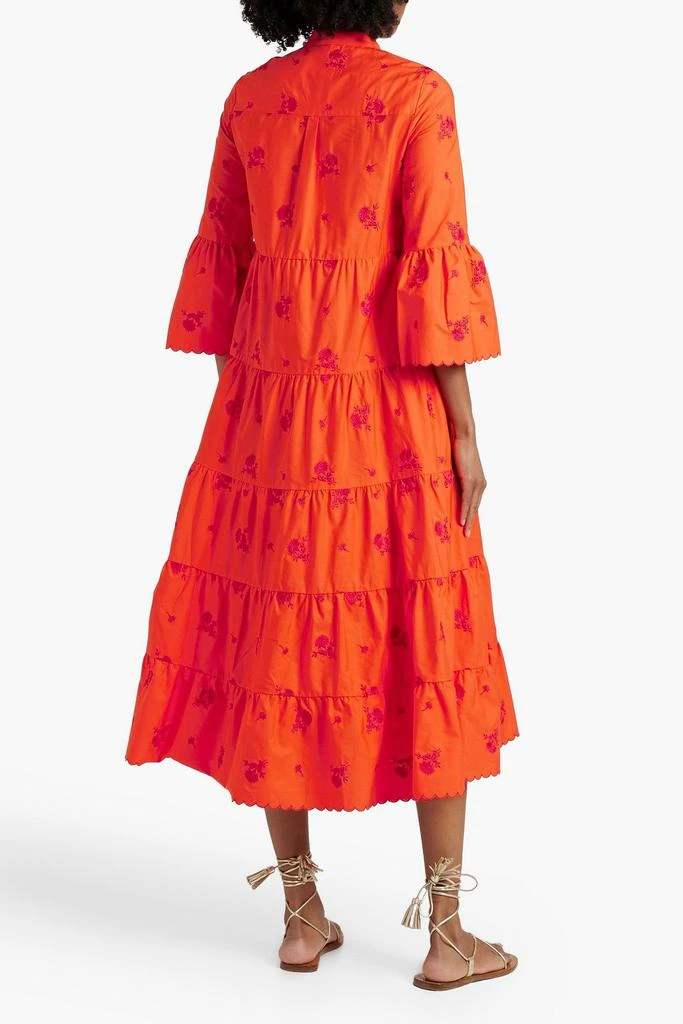 Erdem Tiered embroidered cotton-poplin midi shirt dress 3