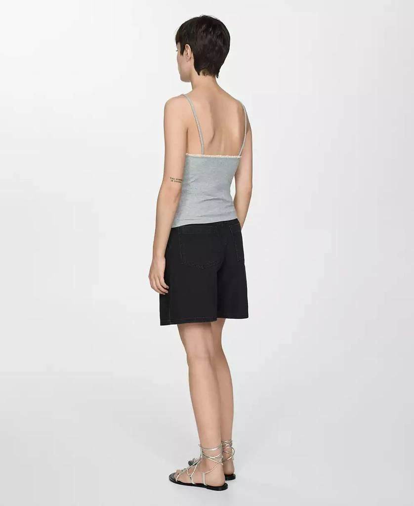 Mango Women's Pleats Detail Denim Shorts 2