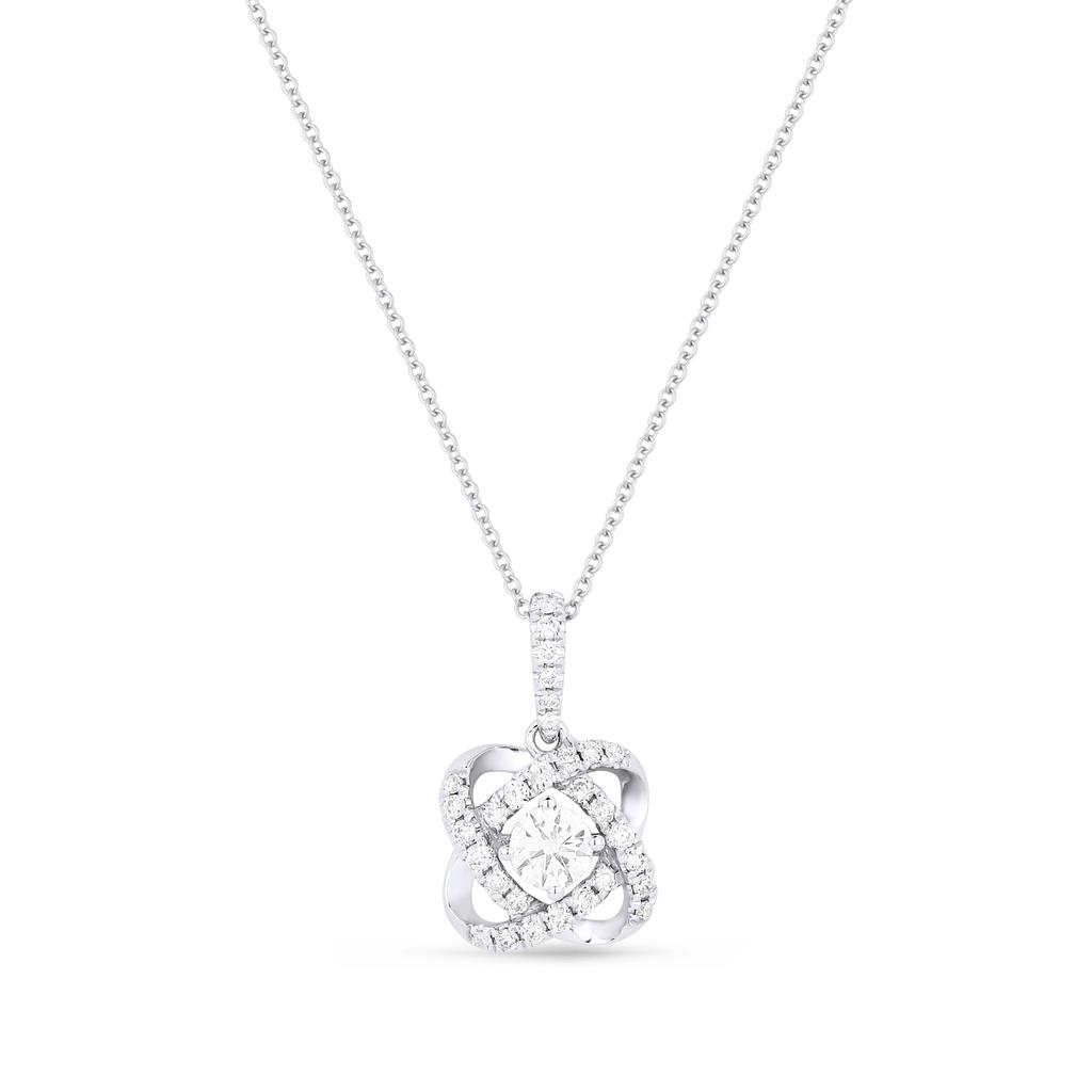 SSELECTS 0.13Ct Diamond 16"pendant Necklace In 14K White Gold