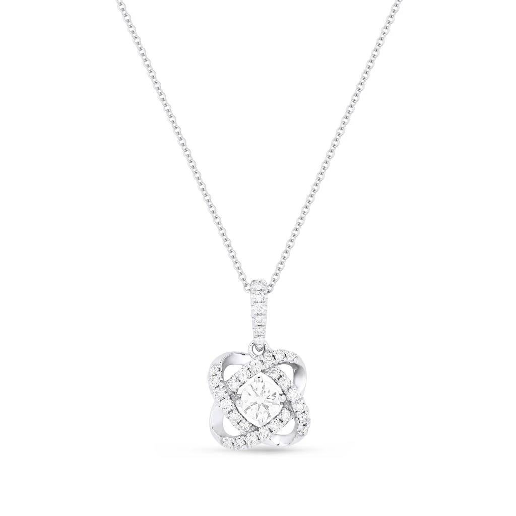 SSELECTS 0.13Ct Diamond 16"pendant Necklace In 14K White Gold 1