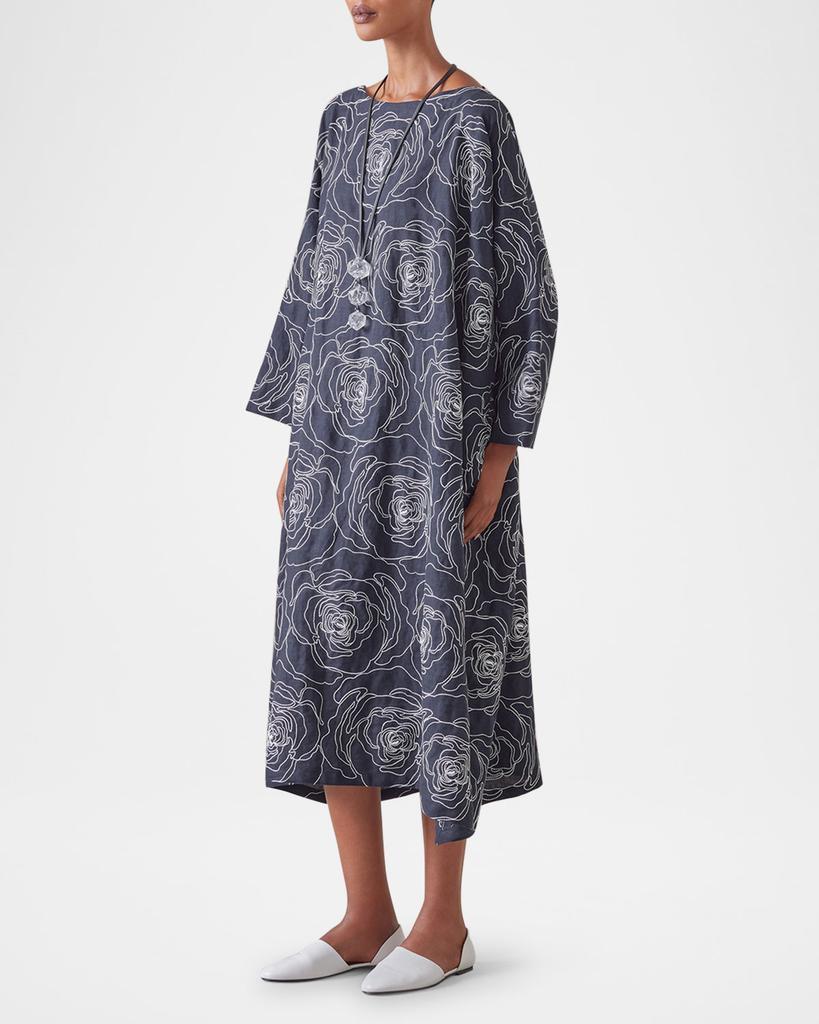 Eskandar Wide A-Line Scoop-Neck Dress
