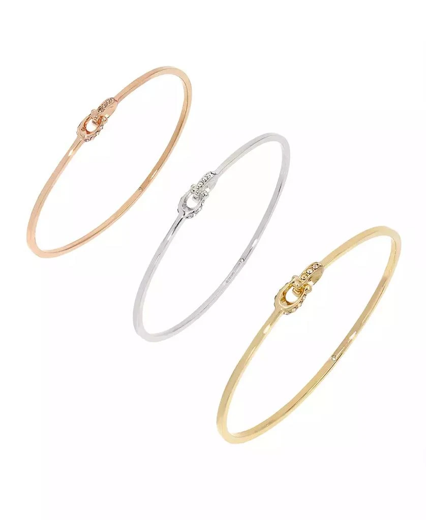 COACH Interlocking Signature C Stone Bangle Bracelet Set 2