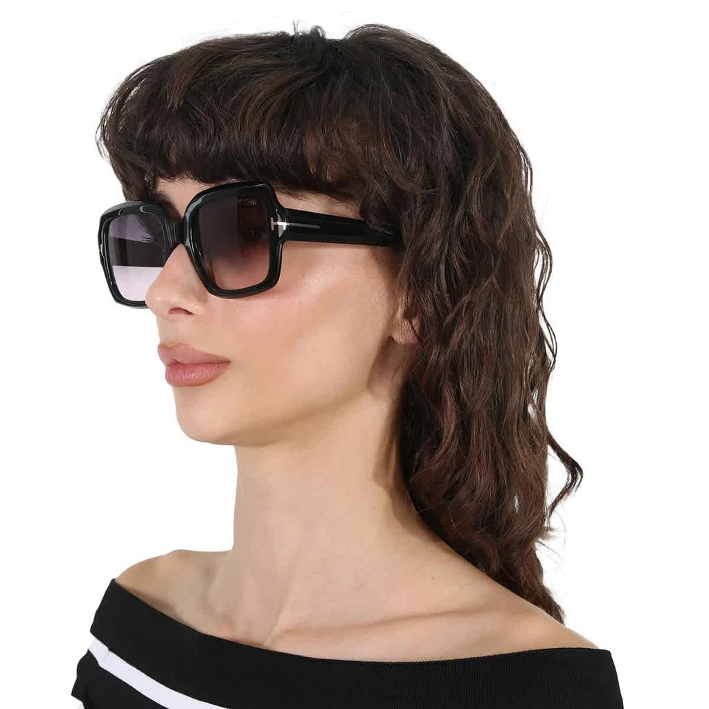 Tom Ford Kaya Smoke Gradient Square Ladies Sunglasses FT1082 01B 54 2