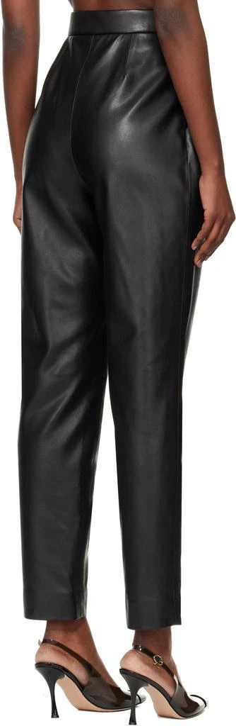 Balmain Black High-Waisted Faux-Leather Trousers 3