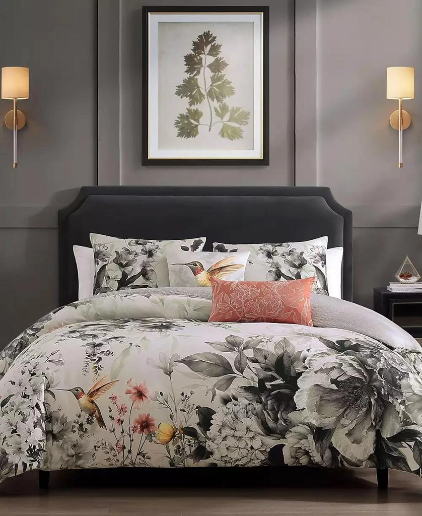 Bebejan Vintage Bloom Bedding 100% Cotton Sateen 5 Piece Queen Size Reversible Comforter Set