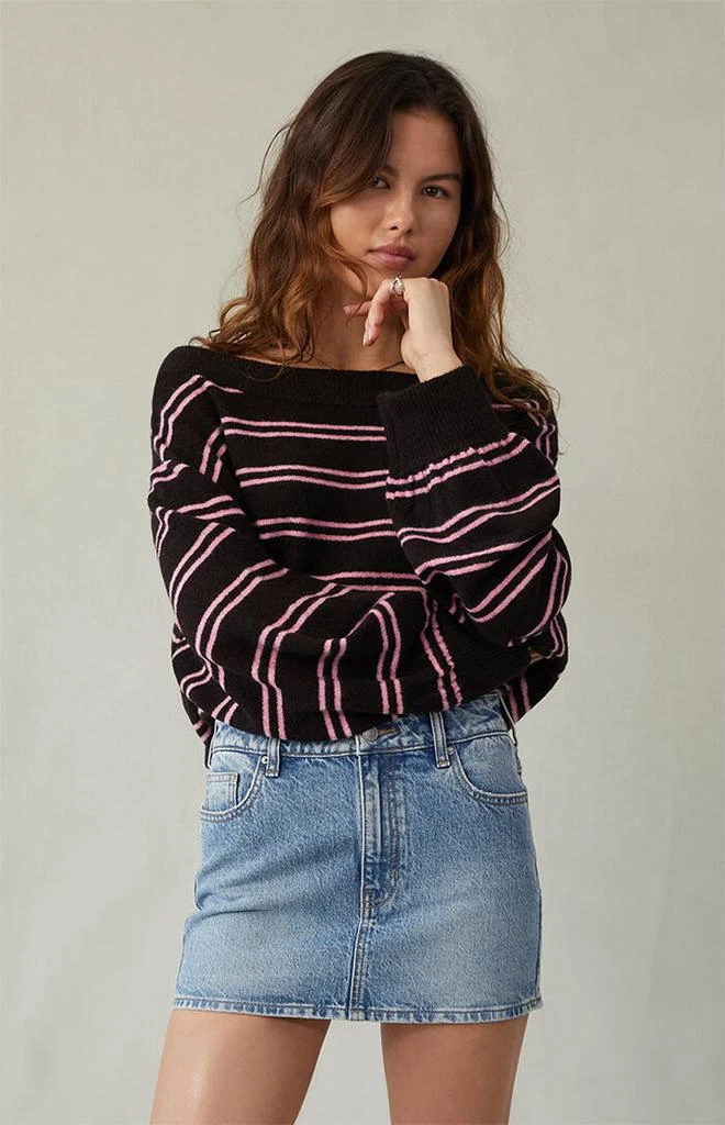 PacSun Bella Stretch Medium Indigo Mid Rise Denim Mini Skirt 2