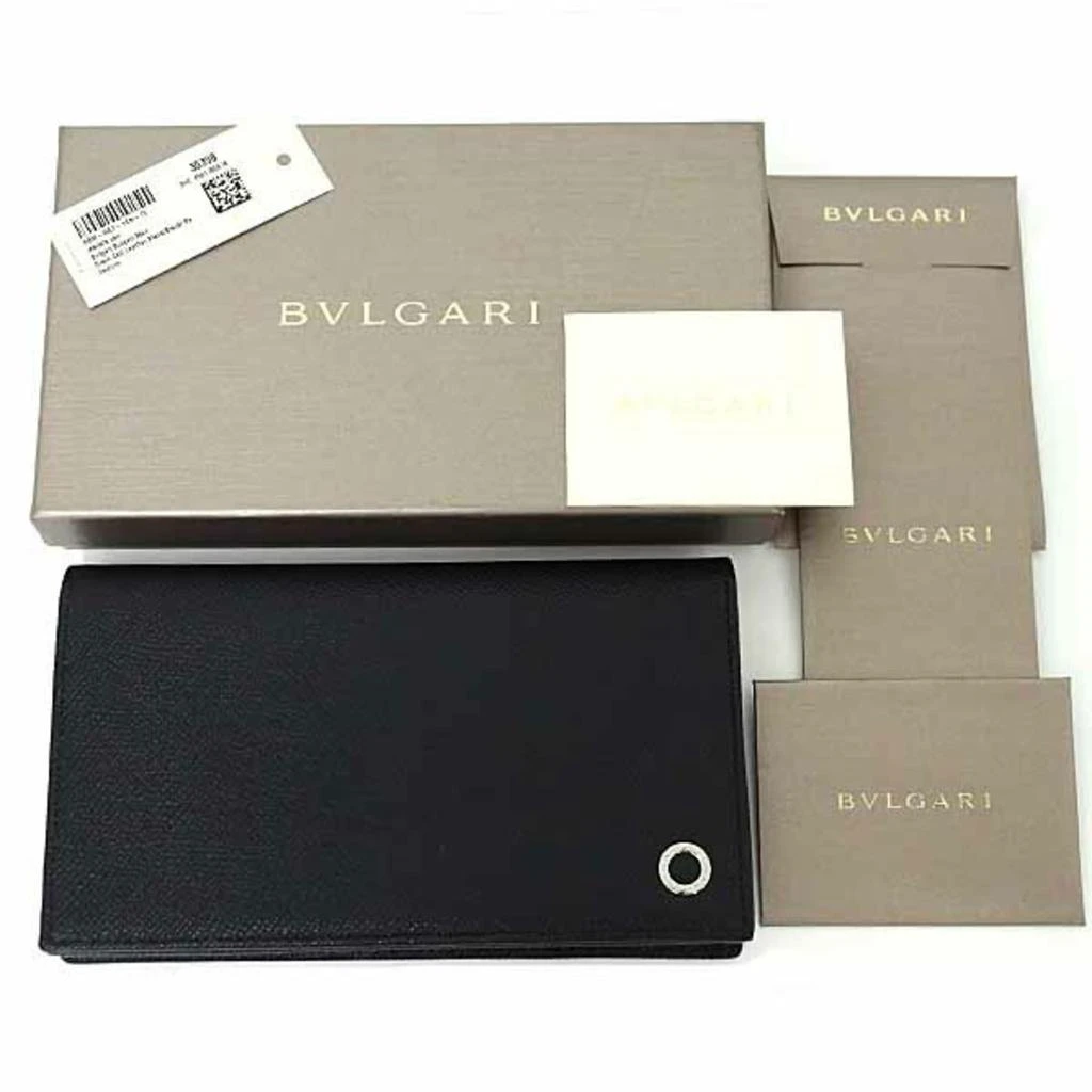 BVLGARI blue Leather Long Wallet (Bi-Fold) (Pre-Owned) 2