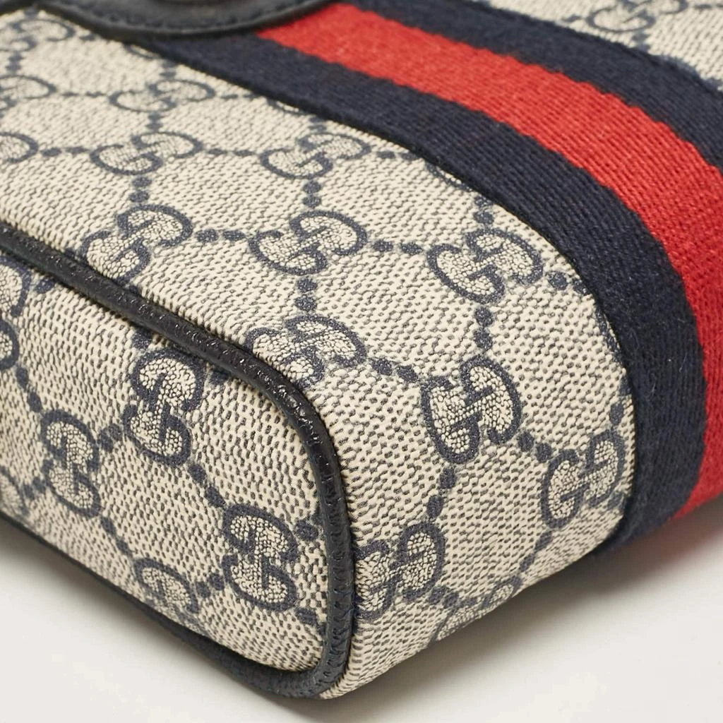 Gucci Gucci Beige/Navy Blue GG Supreme Canvas and Leather Ophidia Shoulder Bag 12