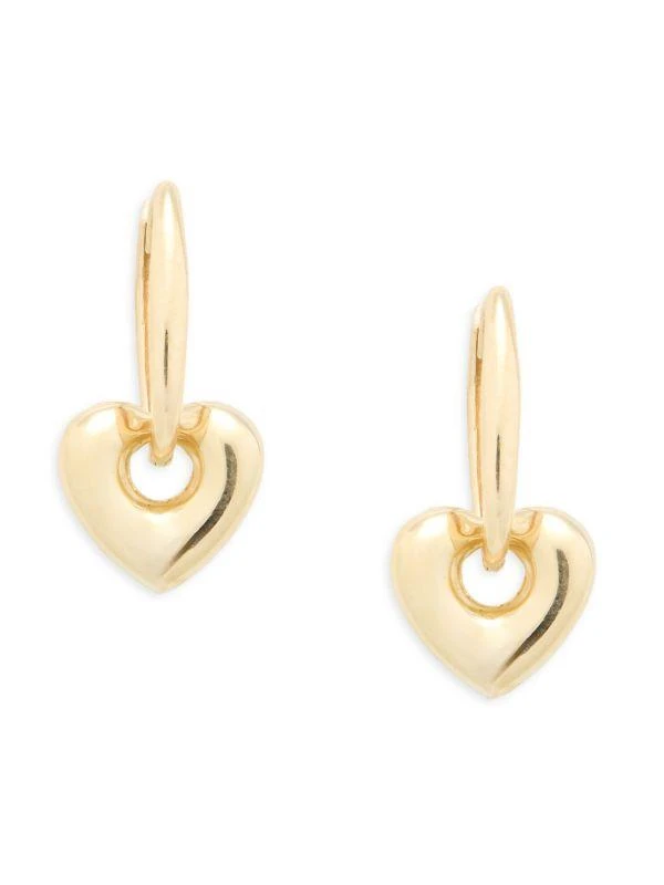 Saks Fifth Avenue 14K Yellow Gold Heart Hoop Earrings 1