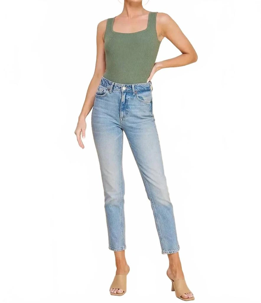 ALLIE ROSE Lily Square Neck Bodysuit In Ivy