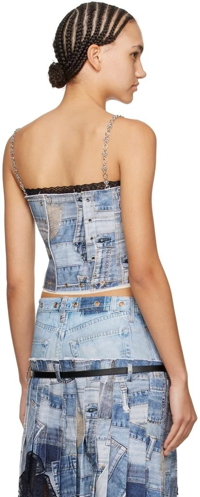 ANDERSSON BELL Blue Trompe L'œil Denim Tank Top 3