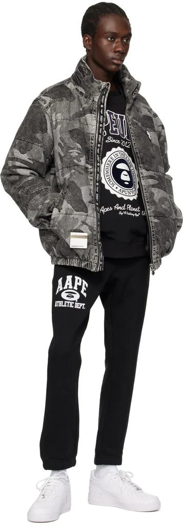 AAPE by A Bathing Ape Black Graphic Down Jacket 4