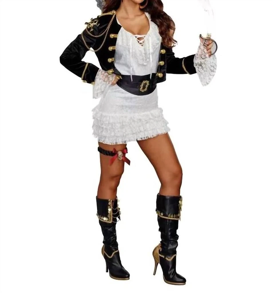 Dreamgirl Women's Holy Ship Pirate Costume In Black/white 1