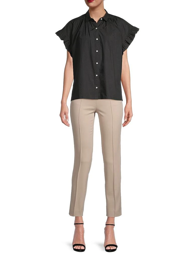 Birds of Paradis Marianne B Ruffled Cotton Button-Front Shirt 2