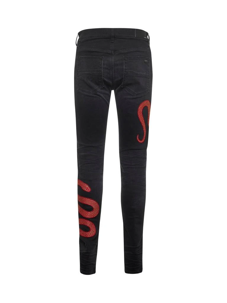 AMIRI Amiri Snake Printed Distressed Jeans 2