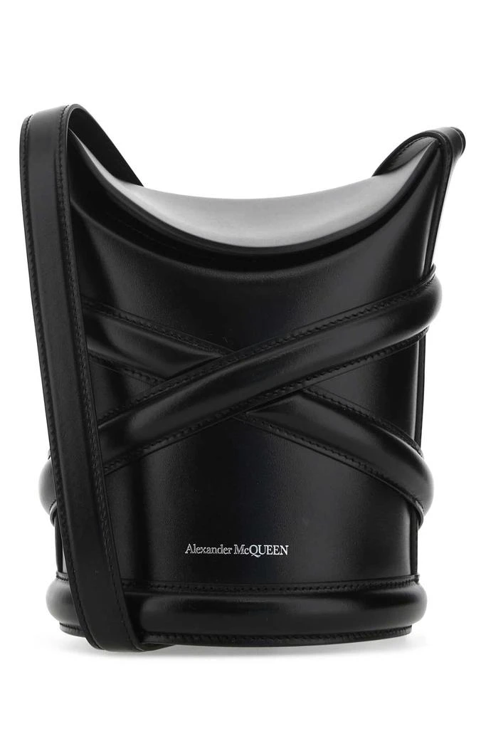 Alexander McQueen Black Leather The Curve Bucket Bag 1