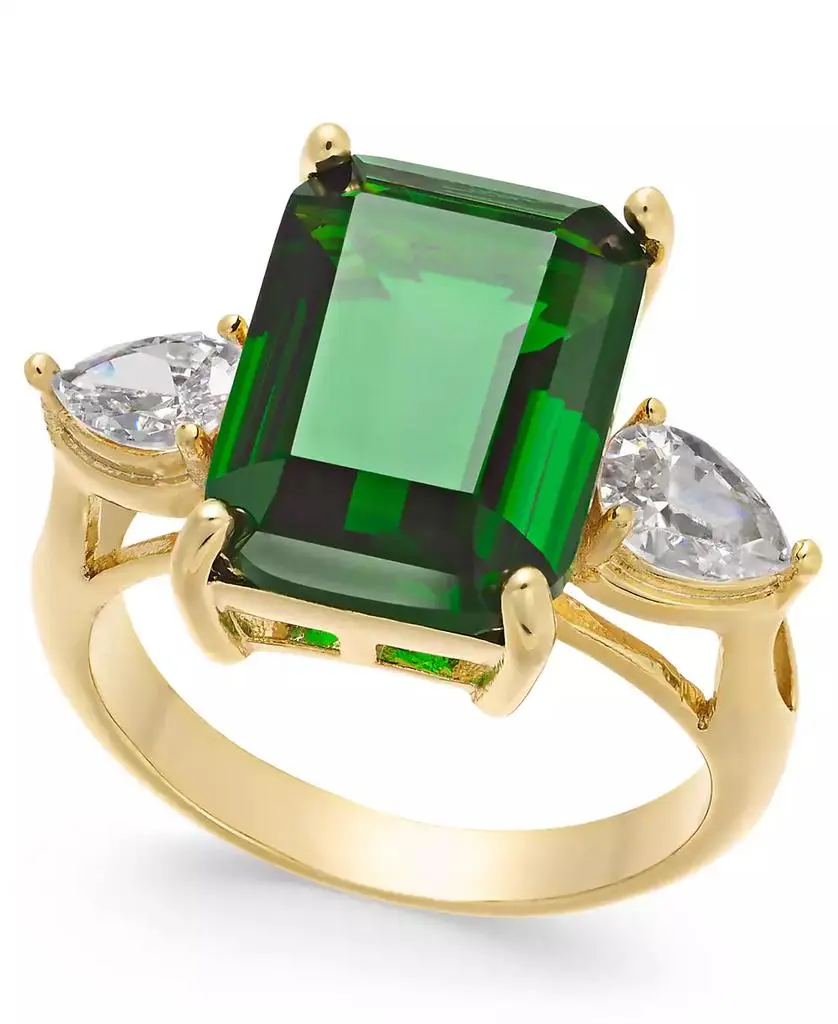 Charter Club Emerald Cut Crystal Ring in Silver Plate, Gold or Rose Gold Plate, Created for Macy's