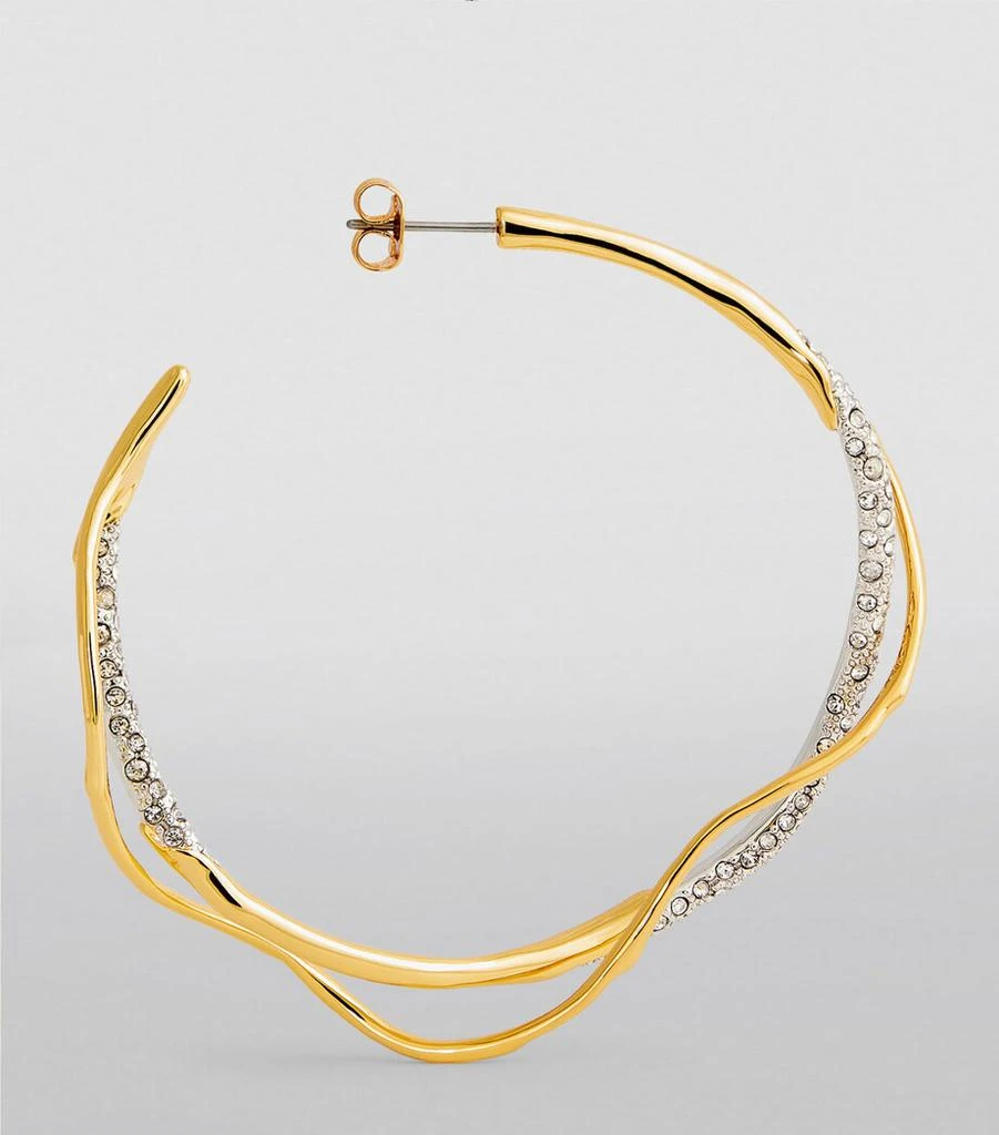 Alexis Bittar Gold-Plated Pavé Crystal Intertwined Hoop Earrings 3
