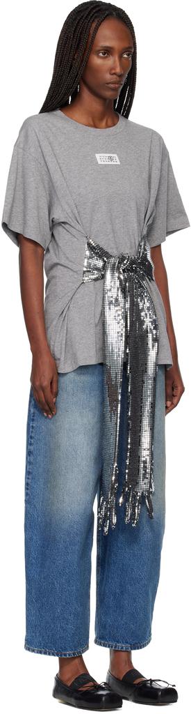 MM6 Gray Cotton Gloves T-shirt