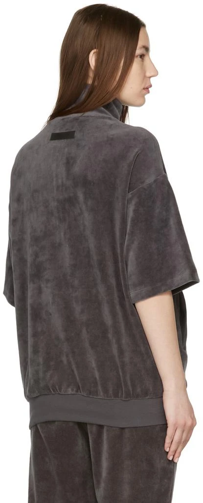 Essentials Black Velour Short Sleeve Turtleneck 3
