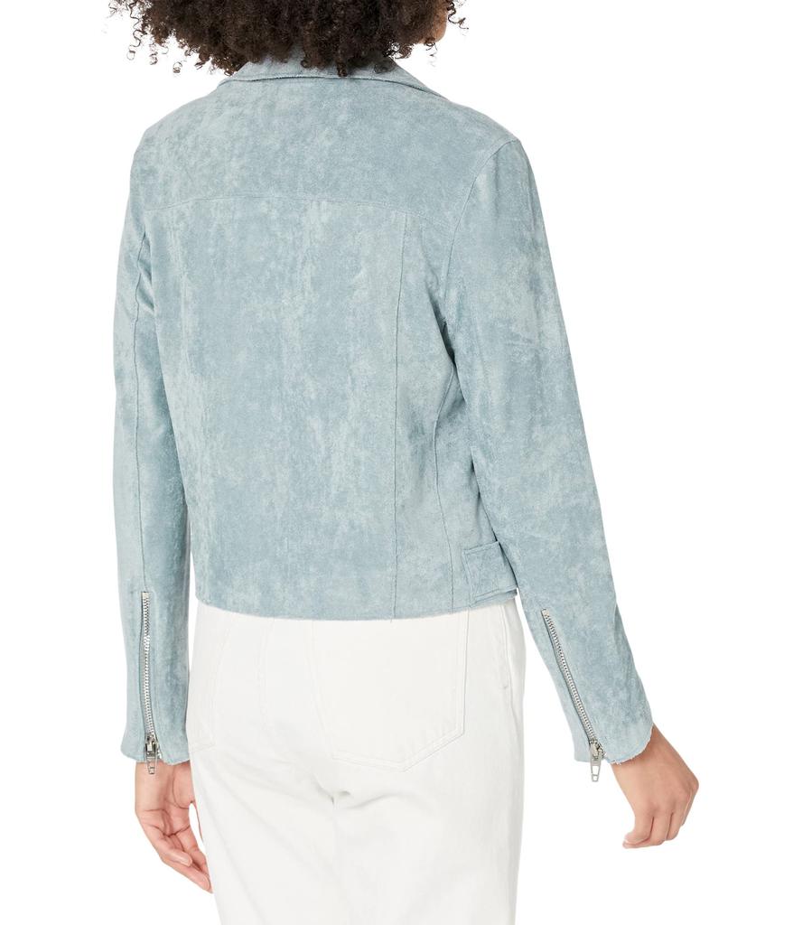 Blank NYC Suede Moto Jacket in Ocean Wave