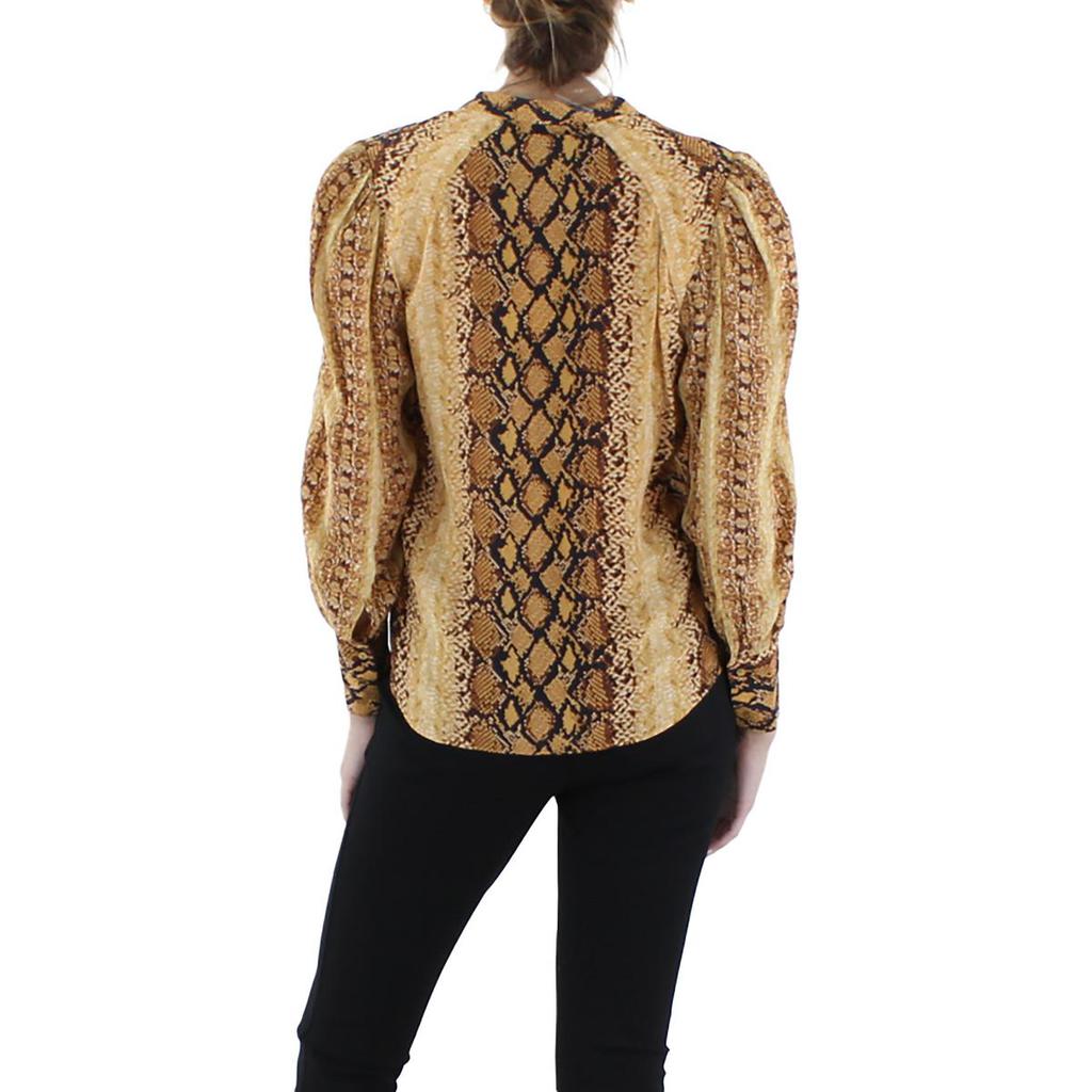 Joie Talin Womens Snake Print Button-Down Blouse