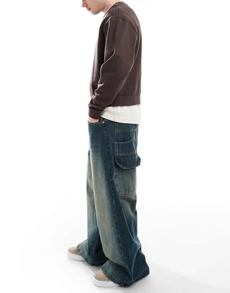 Bershka Bershka mega baggy jeans in blue wash 2