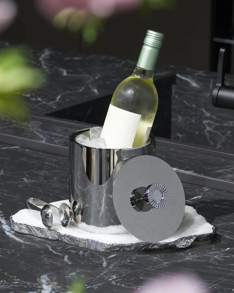 ANNA New York Striations Ice Bucket & Tongs Set 3
