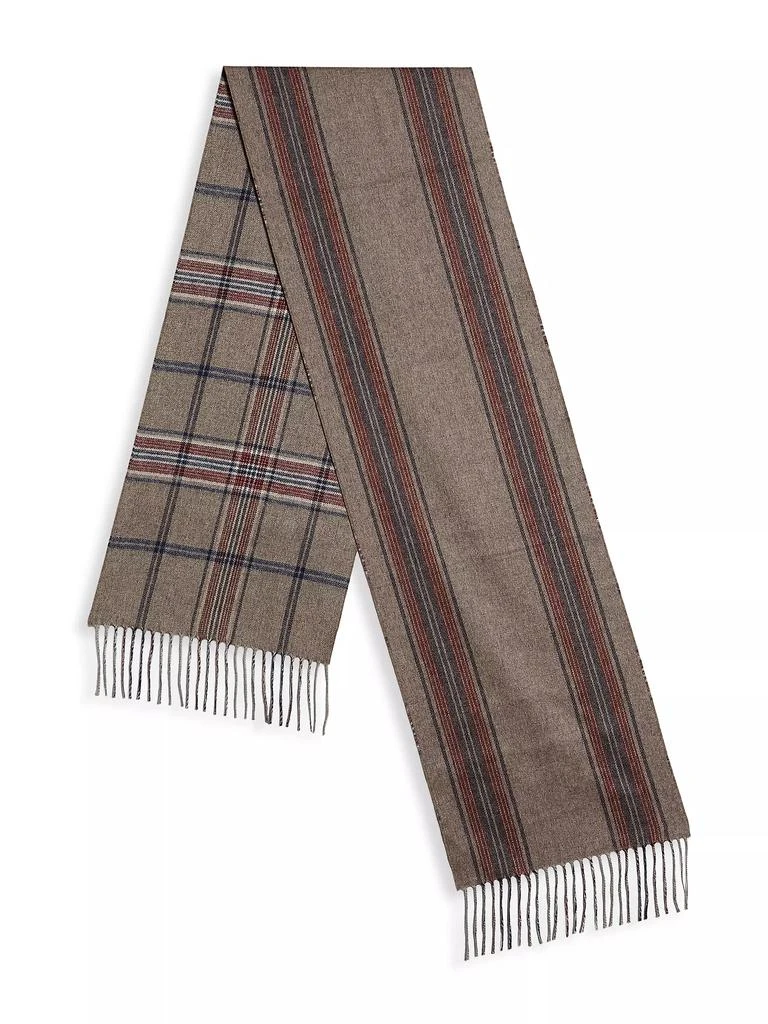 Saks Fifth Avenue COLLECTION Plaid Silk-Cashmere Scarf 2