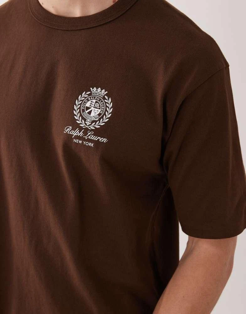Ralph Lauren Polo Ralph Lauren heavyweight heritage crest back print t-shirt in brown 5
