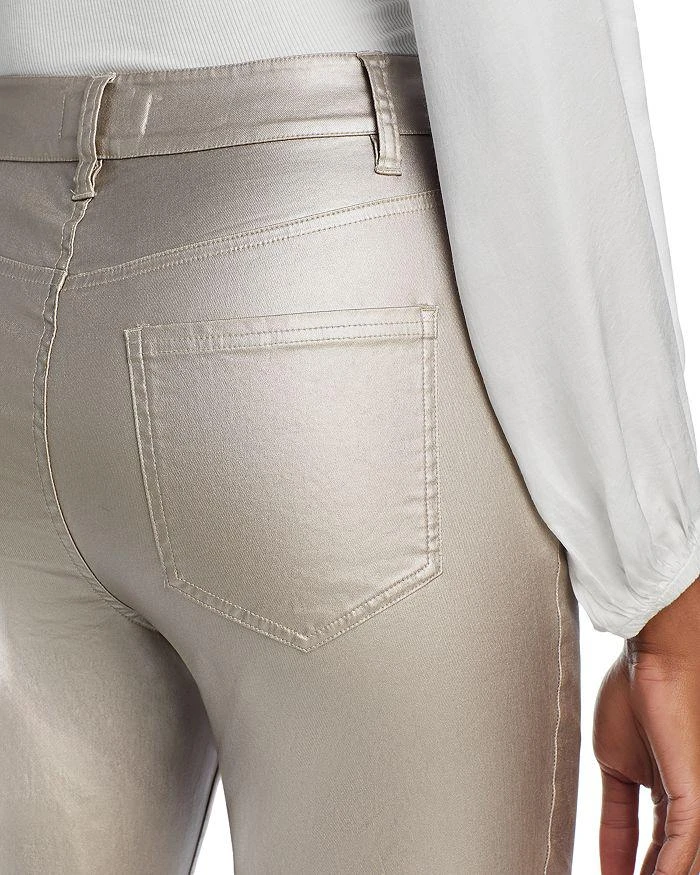 Bella Dahl Lennon High Rise Straight Jeans in Silver Metallic 5