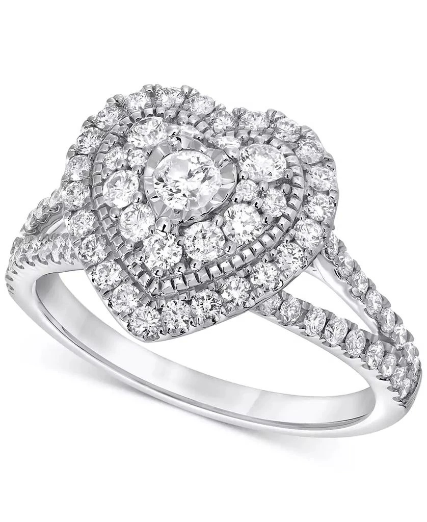 Macy's Diamond Heart Ring (1 ct. t.w.) in 10k White Gold 1