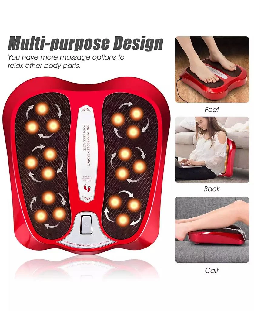 SUGIFT Shiatsu Heated Electric Kneading Foot and Back Massager-Red 7
