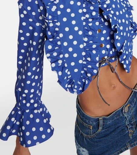 Vivienne Westwood Heart polka-dot ruffled cotton blouse 5