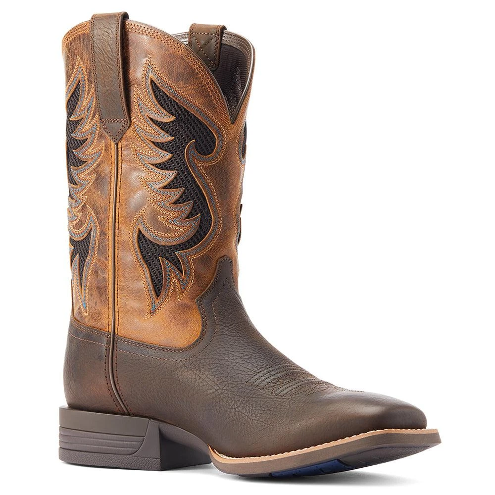 Ariat Cowpuncher VentTek Tooled-Inlay Square Toe Cowboy Boots 2
